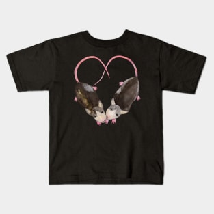 Two rats Heart shape Kids T-Shirt